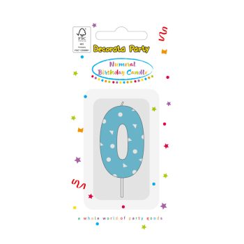 Színes Light Blue 0-ás tortagyertya, számgyertya Színes Light Blue 0-ás tortagyertya, számgyertya