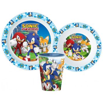 Sonic a sündisznó Adventure étkészlet, micro műanyag szett, pohárral 260 ml   Sonic a sündisznó Adventure étkészlet, micro műanyag szett, pohárral 260 ml