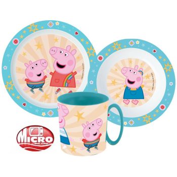 Peppa malac Kindness étkészlet, micro műanyag szett bögrével 350 ml   Peppa malac Kindness étkészlet, micro műanyag szett bögrével 350 ml