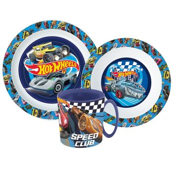 Hot Wheels Blue Fire étkészlet, micro műanyag szett bögrével 350 ml   Hot Wheels Blue Fire étkészlet, micro műanyag szett bögrével 350 ml