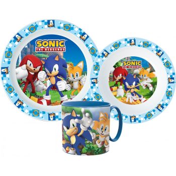 Sonic a sündisznó Adventure étkészlet, micro műanyag szett bögrével 265 ml   Sonic a sündisznó Adventure étkészlet, micro műanyag szett bögrével 265 ml