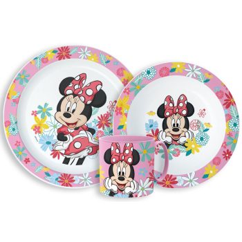 Disney Minnie Spring étkészlet, micro műanyag szett bögrével 265 ml   Disney Minnie Spring étkészlet, micro műanyag szett bögrével 265 ml