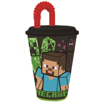 Minecraft Creeper szívószálas pohár, műanyag 430 ml Minecraft Creeper szívószálas pohár, műanyag 430 ml