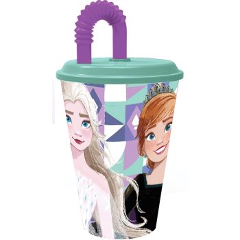 Disney Jégvarázs Ice Magic szívószálas pohár, műanyag 430 ml   Disney Jégvarázs Ice Magic szívószálas pohár, műanyag 430 ml