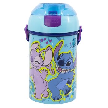 Disney Lilo és Stitch, A csillagkutya Dance műanyag szívószálas kulacs akasztóval 450 ml   Disney Lilo és Stitch, A csillagkutya Dance műanyag szívószálas kulacs akasztóval 450 ml