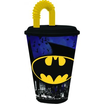 Batman Bat Signal szívószálas pohár, műanyag 430 ml Batman Bat Signal szívószálas pohár, műanyag 430 ml