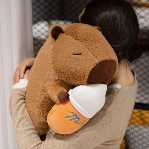  Capybara, capibara tejesüveggel, 30cm, kapibara, aranyos vizidisznó