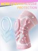 Rokesa Kniebandage, professionelle Schmerzlinderung mit Seitenstabilisatoren und Patella-Gel, Größe L (Pink)