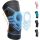 Rokesa Kniebandage, professionelle Schmerzlinderung mit Seitenstabilisatoren und Patella-Gel, Größe S (Baby Blue)