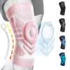 Rokesa Knee Brace, Professional Pain Relief with Side Stabilizers and Patella Gel XXL Size (Pink)