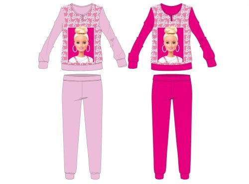 Pijamale de iarna Barbie din bumbac gros pentru fete - flannel - roz - 110