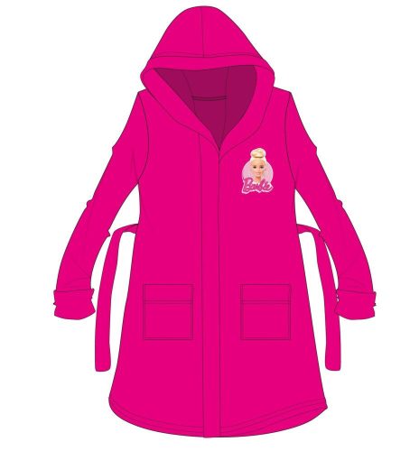 Barbie hooded cotton robe for children - pink - 122-128