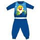 Baby Shark winter thick baby pajamas - cotton flannel pajamas - medium blue - 86