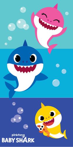 Prosop de plaja copii Baby Shark - 70x140 - blue medium
