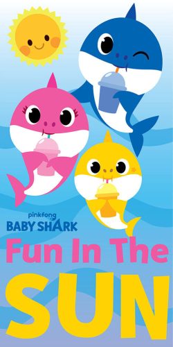 Baby Shark children's beach towel - 70x140 - light blue