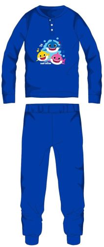Zimowa, bawełniana piżama dziecięca Baby Shark - piżama interlock - średni błękit - 110