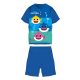 Baby Shark summer short-sleeved children's pajamas - cotton jersey pajamas - medium blue-blue - 104