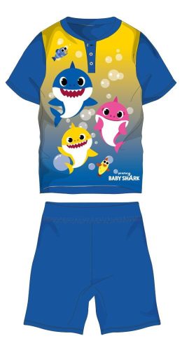 Pijamale de vară pentru copii cu mâneci scurte Baby Shark - pijamale din jerseu de bunmac - blue-galben mediu - 104