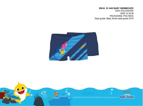Boxer de baie pentru bebelusi de rechin pentru baieti - blue inches - 80