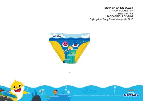 Baby Shark bath bottom for boys - yellow - 104