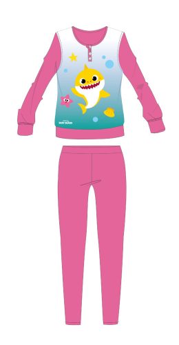 Piżama dziecięca Baby Shark dla dziewczinek - piżama bawełniana z jerseyu - róża - 110