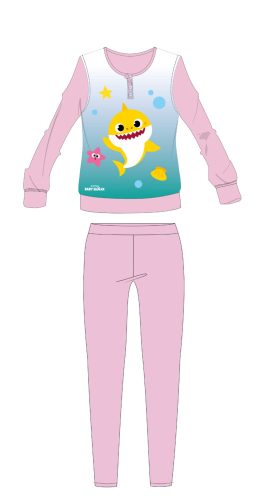 Baby Shark Kinderpyjama für kleine Mädchen – Jersey-Baumwollpyjama – Hellrosa – 110
