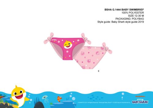 Baby Shark baby swimsuit bottoms for little girls - light pink - 80