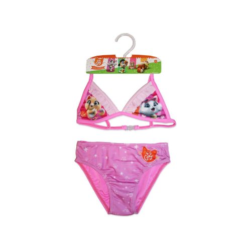 44 Csacska cat two-piece swimsuit for little girls - with triangle top - pink - 110