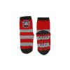 Non-slip children's ankle socks - Verdák - plush - red-grey - 31-34