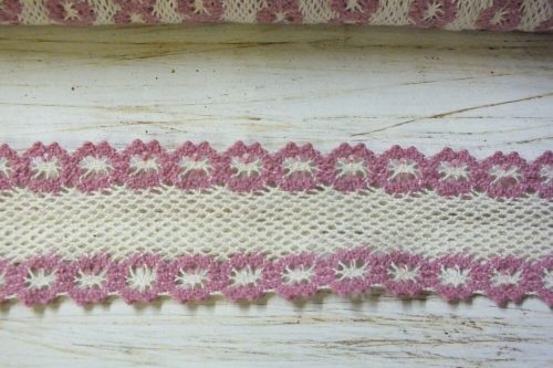 Vintage pink cotton lace 4cm*10 meters