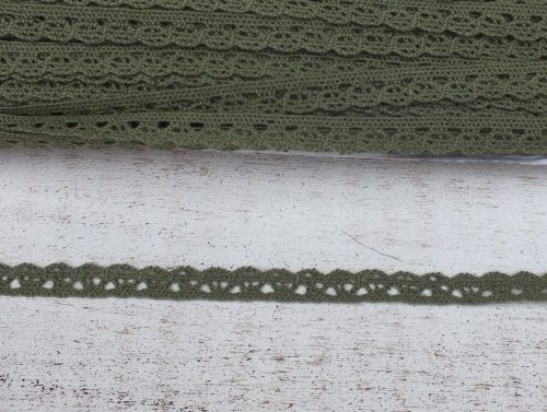 Lindgrüne Baumwollspitze, 1 cm x 91,4 Meter