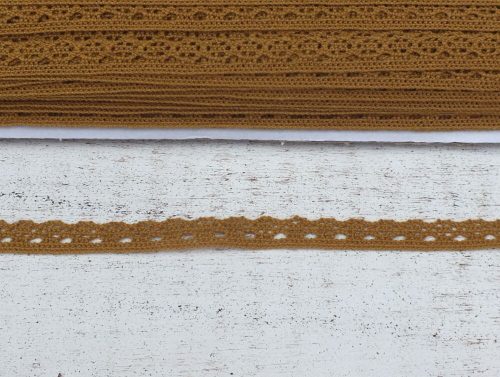 Ocher cotton lace 1cm*91.4 meters