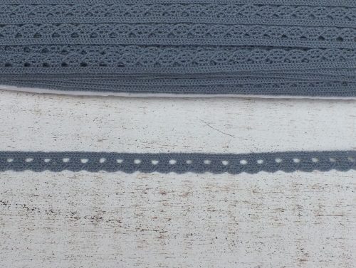 Dark gray cotton lace 20m