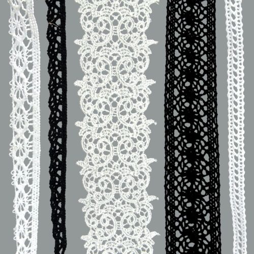 Black and white lace 5x1m/cs