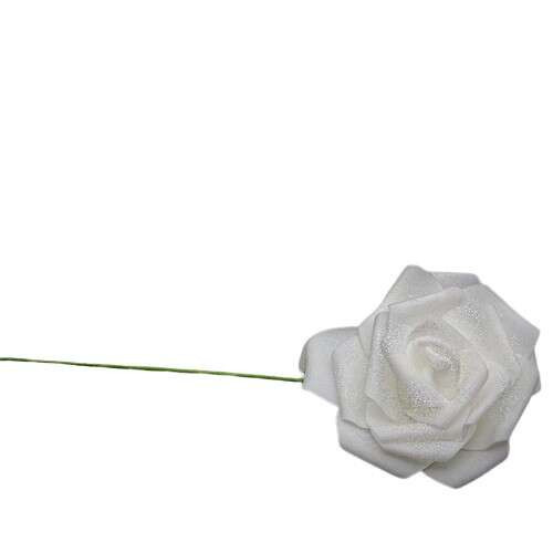 Błyszcząca róża z białą pianką o sedrenciy 7 cm
