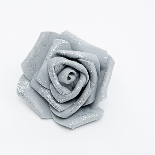  Trandafir de spumă gri strălucitor 7 cm