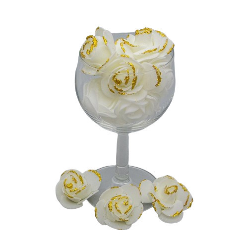 Sparkling gold-buttery foam rose