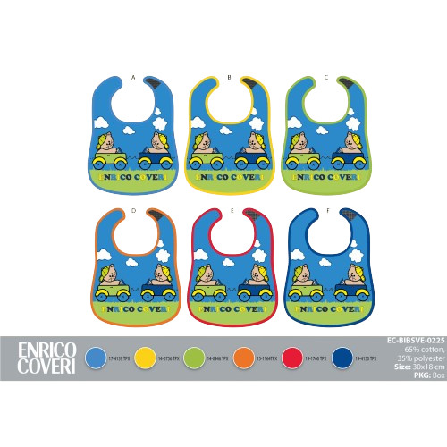 Enrico Coveri baba előke 6 darab/csomag - pamut előke 30 x 18 cm - kék