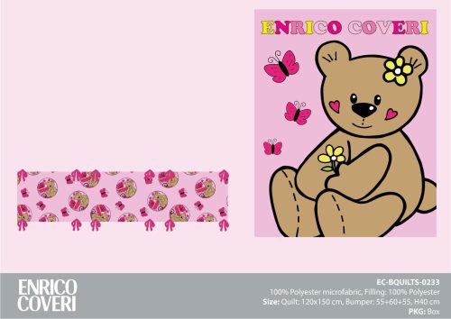 Enrico Coveri baby cot set - 2-piece baby cot set - pink - 120 x 150 cm