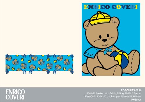 Enrico Coveri Babybett-Set – 2-teiliges Babybett-Set – Blau – 120 x 150 cm