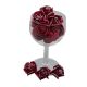 3 cm burgundy foam rose with silver glitter