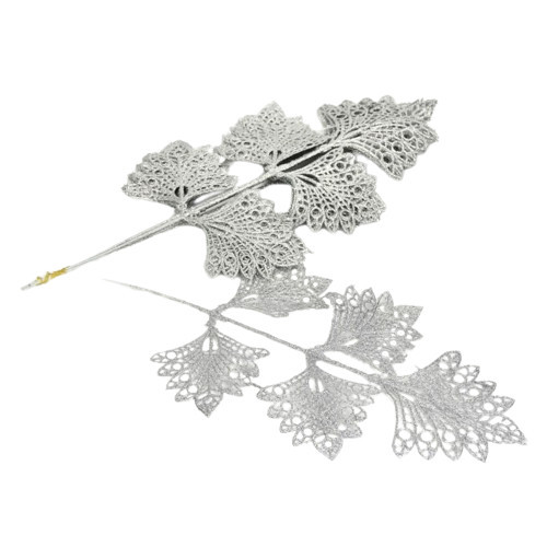 Silver glitter five-pointed leaf