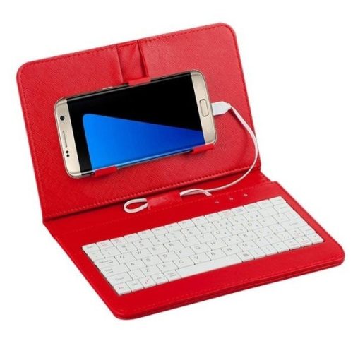 Phone case with keyboard, universal phone case, mobile phone case with keyboard Red