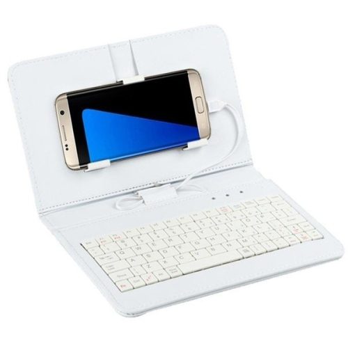Phone case with keyboard, universal phone case, mobile phone case with keyboard White