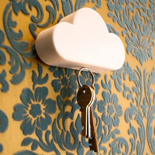 Wall key holder, key hanger (magnetic, cloud-shaped)