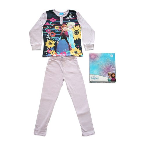 Langer Kinderpyjama aus dünner Baumwolle - Ice Magic - gestreift - Jersey - hellviolett - 134
