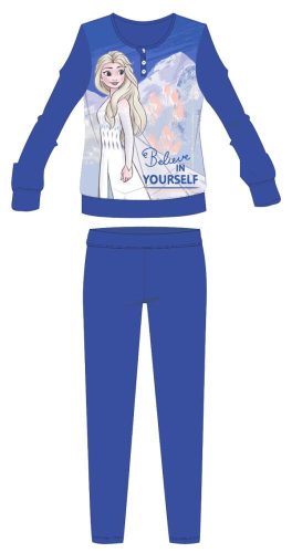 Disney Frozen Winter-Kinderpyjama aus Baumwolle – Interlock-Pyjama – mit der Aufschrift „Believe in yourself“ – Blau – 104