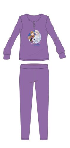 Disney Frozen Winter-Kinderpyjama aus Baumwolle – Interlock-Pyjama – Dunkellila – 116