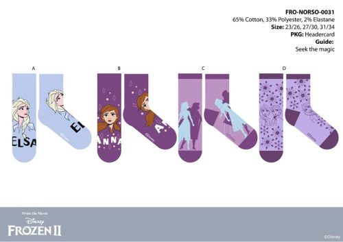 Disney Frozen Kinder-Socken aus Baumwolle, normal, 4 Paar/Packung, Größe 27–30