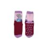 Non-slip children's ankle socks - Ice magic - plush - Elsa pattern - burgundy-purple - 31-34